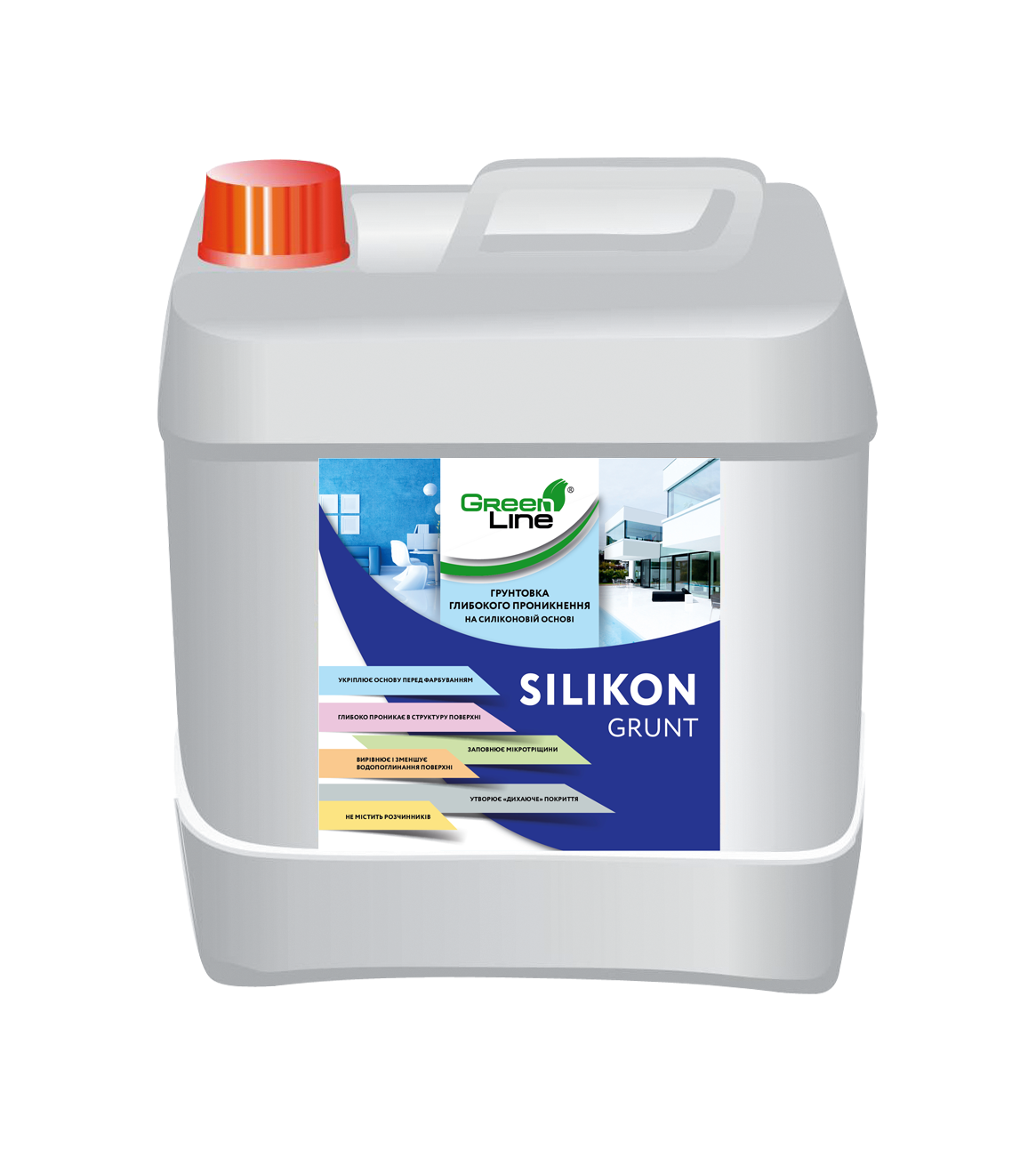 Грунтовка глибокопроникна зміцнююча GREEN LINE SILIKON GRUNT 5 л (PPUA45274)